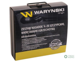 Zestaw nasadek w kasecie metalowej 68 e l. Waryński