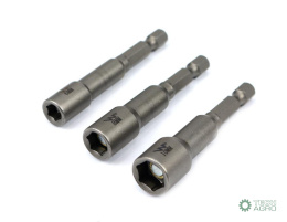 Zestaw nasadek z uchwytem narz.6,8,10 mm długośc 65mm Waryński