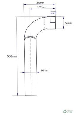 Kolano rura łączeniowa tłumika inox AL15 AL155688. AL164277 John Deere ANDORIA - MOT