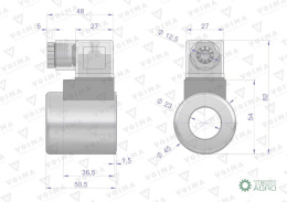 Cewka dzielnika elektrozaworu V-DVS-50L-3/8 V-DVS-50L-1/2 12V DC VOIMA