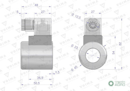 Cewka dzielnika elektrozaworu V-DVS-50L-3/8 V-DVS-50L-1/2 24V DC VOIMA