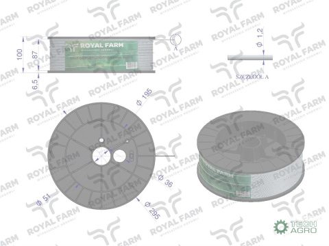 Drut (szpula) do pastucha 1000m ocynkowany fi 1.2 mm ROYAL FARM RM-105010019 Drut (szpula) do pastucha 1000m ocynkowany fi 1.2 mm ROYAL FARM RM-105010019
