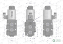 Dzielnik. zawór. elektrozawór kierunkowy elektromagnetyczny kontroli (SVV6/2-90L) 12V DC 6/2 G1/2 80L VOIMA