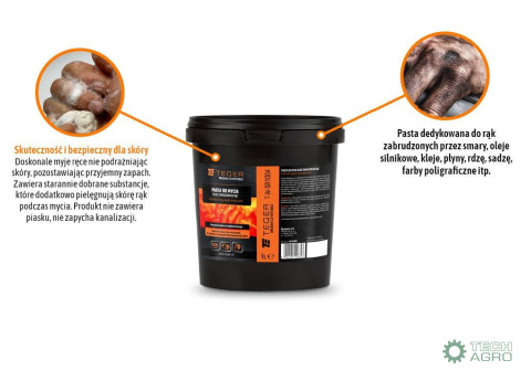 Pasta do mycia silnie zabrudzonych rąk 1l / TEGER Pasta do mycia silnie zabrudzonych rąk 1l / TEGER