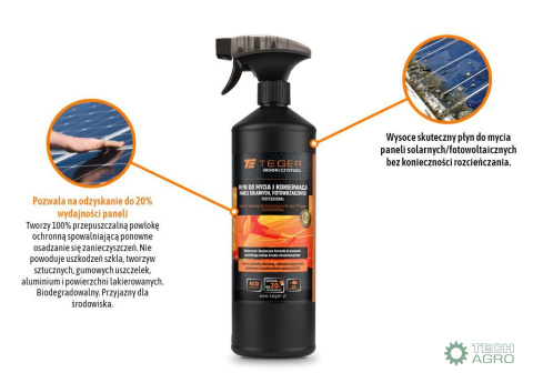 Płyn do mycia i konserwacji paneli solarnych. fotowoltaicznych PROFESSIONAL 1l - atomizer / TEGER
