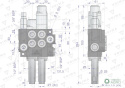 Rozdzielacz hydrauliczny 2-sekcyjny 40L (1-sekcja pływająca) sterowany na linkę VOIMA