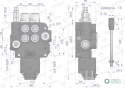 Rozdzielacz hydrauliczny 2-sekcyjny 80L z joystickiem VOIMA