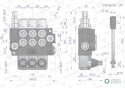 Rozdzielacz hydrauliczny 3-sekcyjny 40L (1 sekcja - z zatrzaskiem) VOIMA