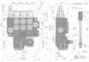 Rozdzielacz hydrauliczny 3-sekcyjny 40L (2 sekcje x 1 dźwignia + 1 sekcja x 1 dźwignia) VOIMA