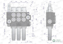 Rozdzielacz hydrauliczny 3-sekcyjny 40L sterowany na linkę VOIMA