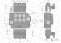 Rozdzielacz hydrauliczny 3-sekcyjny sterowany elektrycznie 12V 80L VOIMA