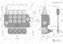 Rozdzielacz hydrauliczny 4-sekcyjny 40L (1-sekcja nurnikowa) VOIMA