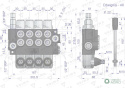 Rozdzielacz hydrauliczny 4-sekcyjny 40L (1 sekcja z zatrzaskiem) VOIMA