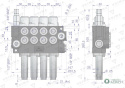 Rozdzielacz hydrauliczny 4-sekcyjny 40L sterowany na linkę VOIMA