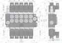 Rozdzielacz hydrauliczny 5-sekcyjny sterowany elektrycznie 12V 40L VOIMA