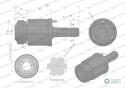 Sprzęgło zewnętrzne zapadkowe wału 800Nm - 1 3/8 Z6 Waryński