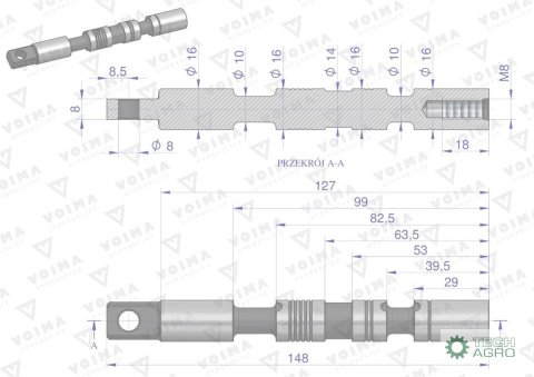 Suwak - do sekcji nurnikowej (1-stronnego działania) rozdzielaczy hydraulicznych 40L VOIMA Suwak - do sekcji nurnikowej (1-stronnego działania) rozdzielaczy hydraulicznych 40L VOIMA