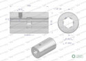 Tuleja, WOM łącząca frezowana 100mm Z6 - 1 1/8, Waryński