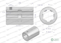 Tuleja, WOM łącząca frezowana 100mm Z6 - 1 3/4, Waryński