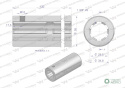 Tuleja, WOM łącząca frezowana 133mm Z6 - 1 3/8, Waryński