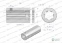 Tuleja, WOM łącząca frezowana 150mm Z6 - 1 3/8, Waryński