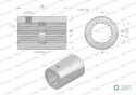 Tuleja, WOM łącząca frezowana 80mm Z21 - 1 3/8, Waryński