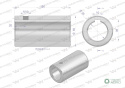 Tuleja, łącząca otwór fi 35mm z rowkiem na wpust 10mm 100mm, Waryński