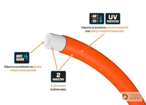 Wąż ogrodowy - tłoczny do pomp zanurzeniowych FI 6/4". 10m / TEGER