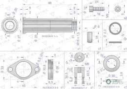 Zestaw (kit) do rozdzielacza hydraulicznego 40L - mocowanie linki VOIMA