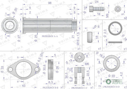 Zestaw (kit) do rozdzielacza hydraulicznego 80L - mocowanie linki VOIMA