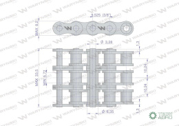Łańcuch rolkowy 06B-3 (R3 3/8) 5 m Waryński