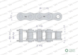 Łańcuch rolkowy 24B-1 (R1 1.1/2) 2.5 m Waryński