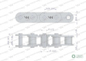 Łańcuch rolkowy prosta płytka 12B-1 (R1 3/4) 5 m Waryński