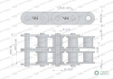 Łańcuch rolkowy prosta płytka 12B-2 (R2 3/4) 5 m Waryński