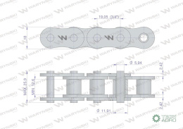 Łańcuch rolkowy wzmocniony 12A-1 ANSI A 60 (R1 3/4) 2.5m Waryński