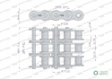Łańcuch rolkowy wzmocniony 12A-3 ANSI A 60 (R3 3/4) 5 m Waryński