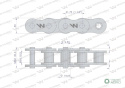 Łańcuch rolkowy wzmocniony 20A-1 ANSI A 100 (R1 1.1/4) 2.5 m Waryński
