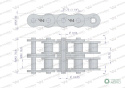 Łańcuch rolkowy wzmocniony 20A-2 ANSI A 100 (R2 1.1/4) 5 m Waryński