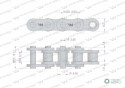 Łańcuch rolkowy wzmocniony przemysłowy 06BH-1 (R1 3/8) 2.5 m Waryński