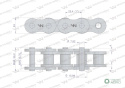 Łańcuch rolkowy wzmocniony przemysłowy 16AH-1 ANSI A 80H (R1 1) 2.5m Waryński