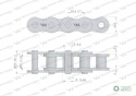 Łańcuch rolkowy wzmocniony przemysłowy 16BH-1 (R1 1) 2.5 m Waryński