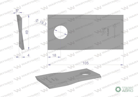 NOŻYK K.105/49/4/19,3 SAMASZ WARYŃSKI 12L+12P