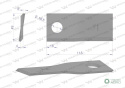 Nóż, nożyk kosiarka dyskowa 115x49x4mm (12P+12L) zastosowanie Samasz WARYŃSKI ( sprzedawane po 24, 12P+12L )