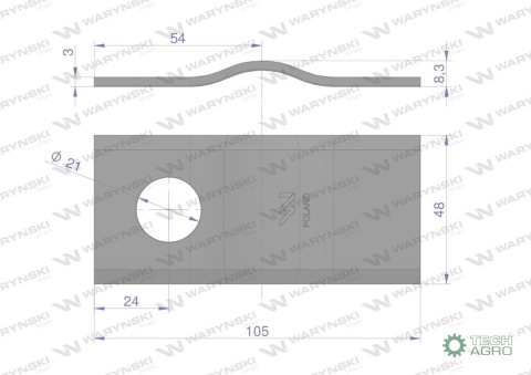 NOŻYK K.CZESKIEJ WARYŃSKI WKR105X48X3