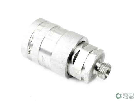 Szybkozłącze hydrauliczne gniazdo M14x1.5 gwint zewnętrzny EURO PUSH-PULL (ISO 7241-A) z eliminatorem ciśnienia Waryński