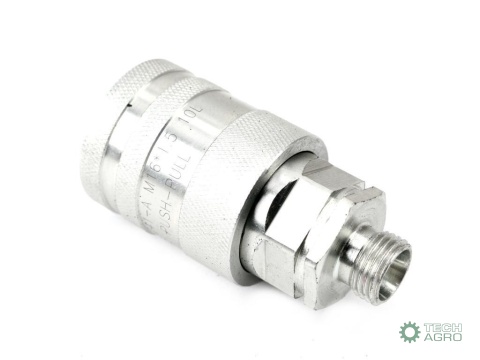 Szybkozłącze hydrauliczne gniazdo M16x1.5 gwint zewnętrzny EURO PUSH-PULL (ISO 7241-A) z eliminatorem ciśnienia Waryński