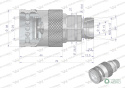 Szybkozłącze hydrauliczne gniazdo M22x1.5 gwint zewnętrzny EURO PUSH-PULL (9100822G) (ISO 7241-A) Waryński (opakowanie 10szt)