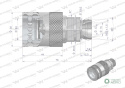 Szybkozłącze hydrauliczne gniazdo M22x1.5 gwint zewnętrzny EURO PUSH-PULL (9100822G) (ISO 7241-A) Waryński (opakowanie 50szt)