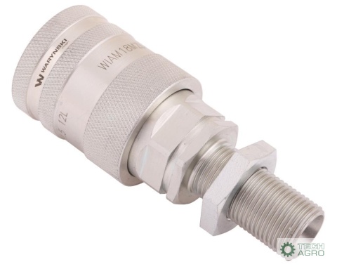 Szybkozłącze hydrauliczne gniazdo long M18x1.5 gwint zewnętrzny EURO PUSH-PULL (9100818GL) (ISO 7241-A) Waryński (opakowanie 50