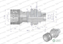 Szybkozłącze hydrauliczne gniazdo long M22x1.5 gwint zewnętrzny EURO (Adaptacja starego typu 504900) (9199822G/ST) (ISO 7241-A)